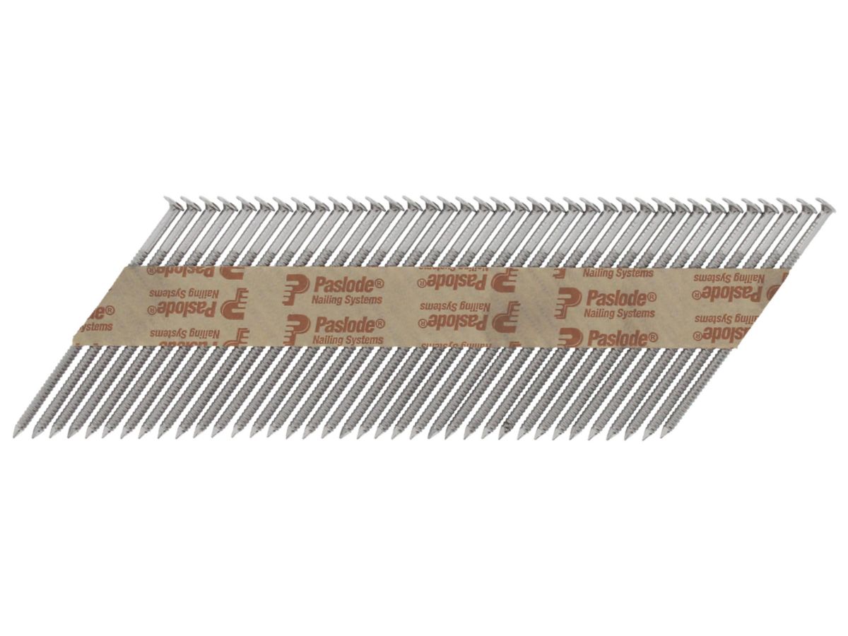 Clou inox A2 en bande papier 34° - cranté - Ø 2,8x70 mm - boîte de 1250 pcs + 1 cartouche gaz IM90Ci