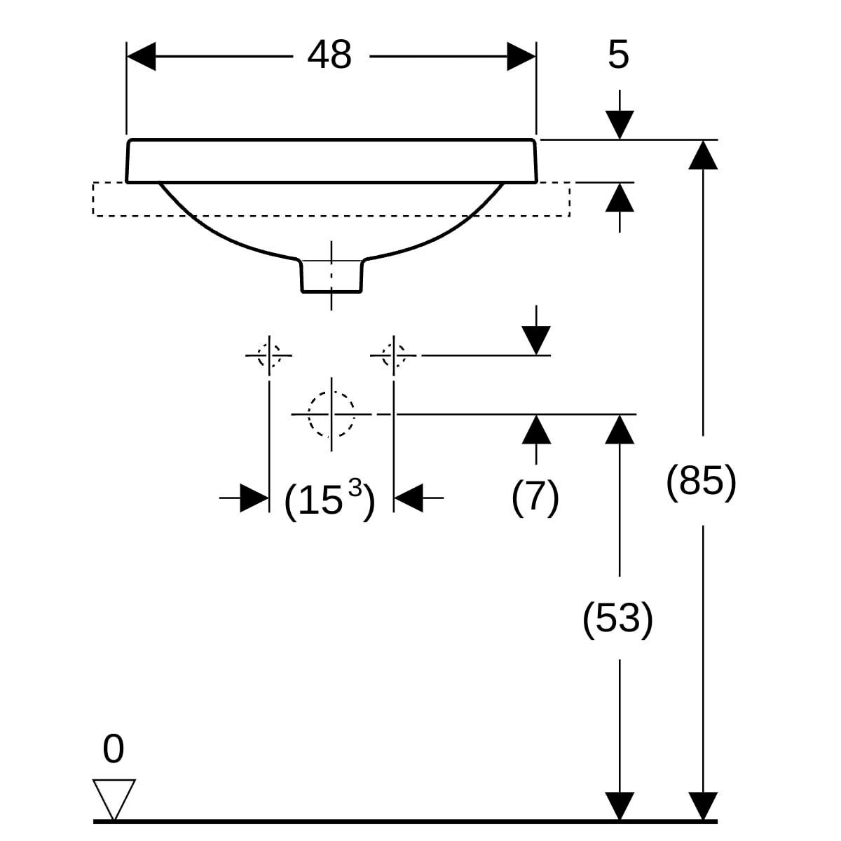 Vasque VARIFORM ronde à encastrer diamètre 48cm blanc Réf. 500.704.01.2