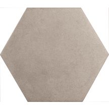 Carrelage hexagonal pour sol et mur intérieur Matter - grès cérame - taupe mat - 20x23 cm