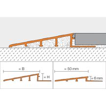 Profilé Schlüter-RENO-RAMP-AE - aluminium naturel anodisé mat - H. 12,5 mm - L. 2,50 m - l. 64 mm