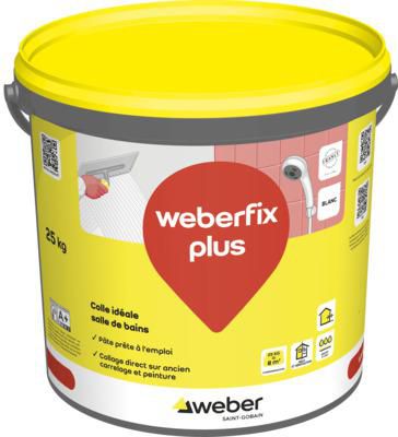 Colle à carrelage weberfix plus pour mur intérieur - seau de 25 kg