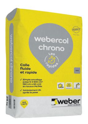 Mortier-colle webercol chrono pour pose rapide de carrelage - sac de 25 kg