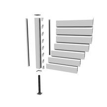 Kit poteau PVC Lodeac + platine + accessoires - blanc RAL 9010 - 90x90x1000 mm