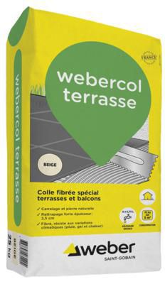 Colle à carrelage webercol terrasse - gris - sac de 25 kg