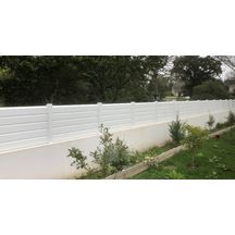 Lame PVC pour clôture brise-vue Lodeac - blanc RAL 9010 - 30x135x1500 mm