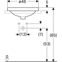 Vasque VARIFORM ronde à encastrer diamètre 48cm blanc Réf. 500.704.01.2