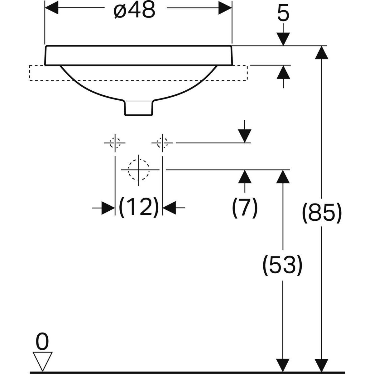 Vasque VARIFORM ronde à encastrer diamètre 48cm blanc Réf. 500.704.01.2