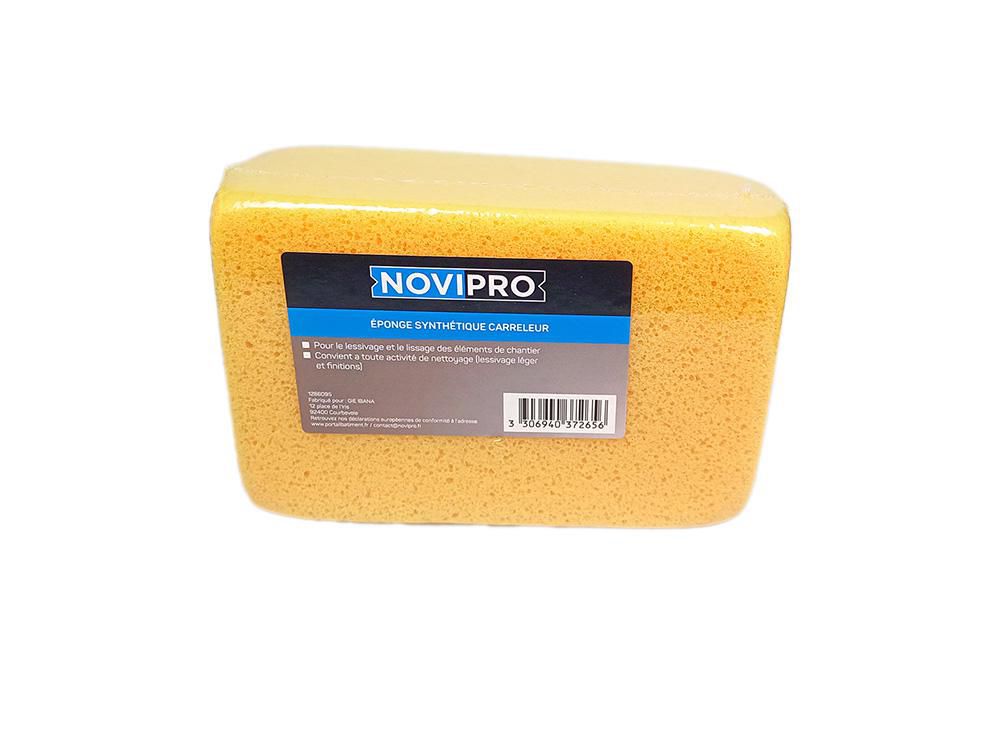 Eponge synthétique rectangulaire Novipro 17x11x6cm jaune