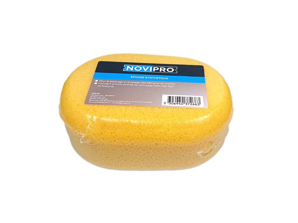 Eponge synthétique ovale Novipro 17x11x6cm jaune abricot