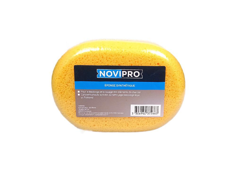 Eponge synthétique ovale Novipro 17x11x6cm jaune abricot