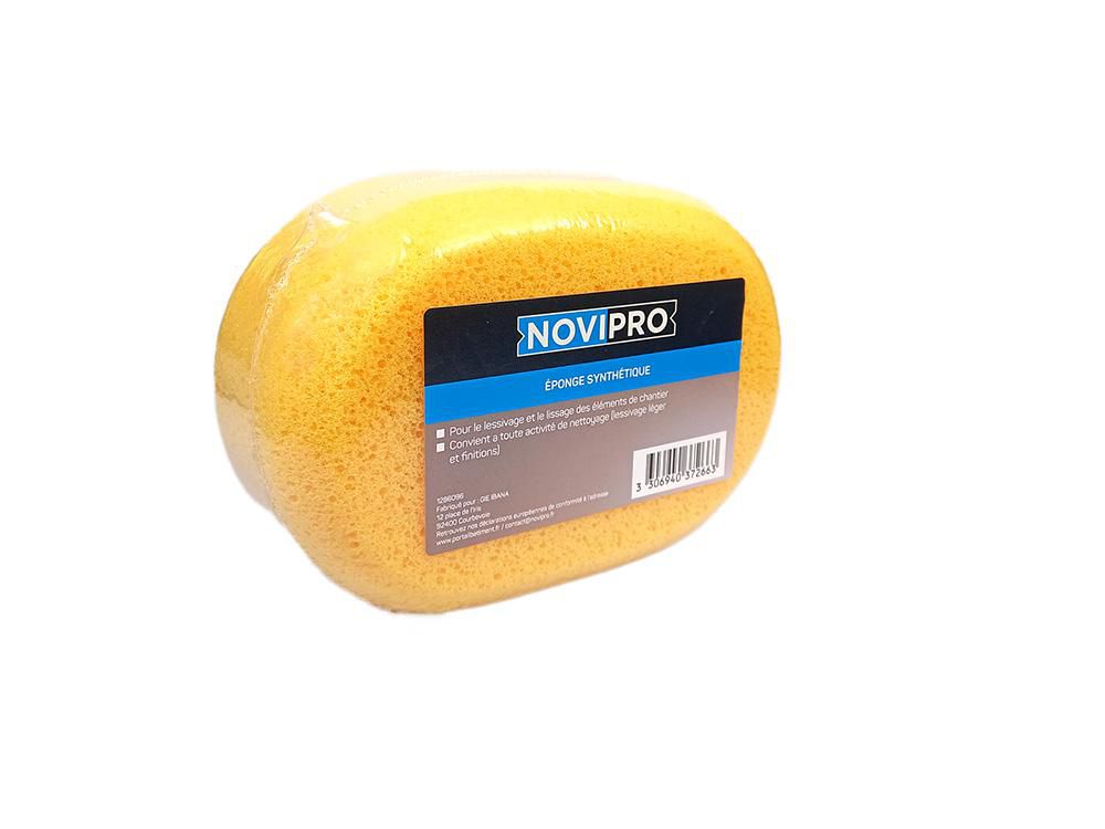 Eponge synthétique ovale Novipro 17x11x6cm jaune abricot