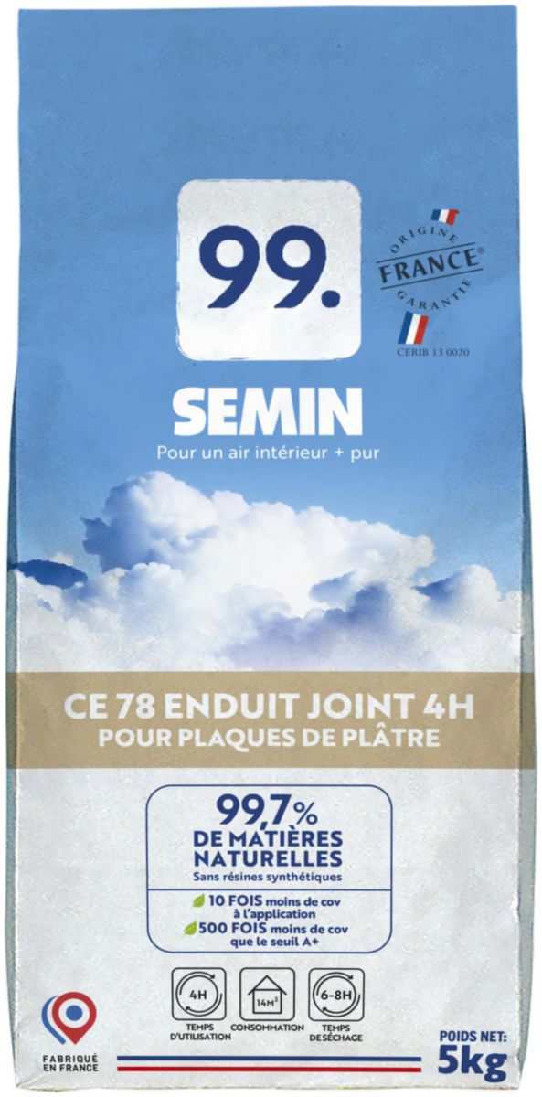 Enduit pour joint 4H Semin 99 CE 78 - sac de 5 kg