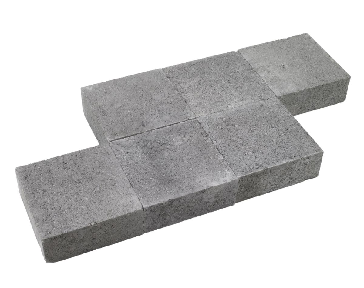 Pavé béton Tradition - gris granit - 12x12 cm - ép. 6 cm