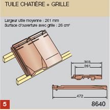 Tuile chatière 26cm² rouge pour Actua et Actua duplex KOR MACT8640