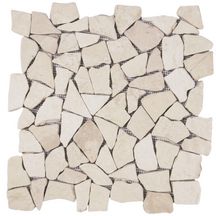 Mosaïque autobloquante MABL64 - marbre Paladin blanc brut - trame 30,5x30,5 cm