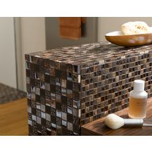 Mosaïque multi-matières Tuscany - brown - trame 29,8x29,8 cm - tesselles 2,3x2,3 cm