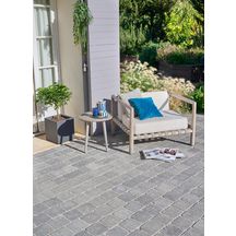 Pavé de sol extérieur Newhedge vieilli avec écarteurs - grey - 15x15 cm - ép. 6 cm