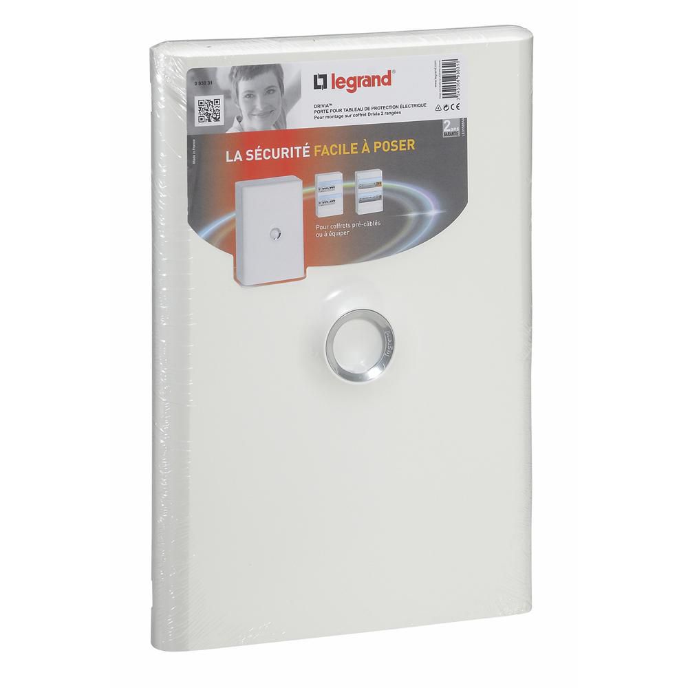 Porte pour coffret 2 rangées 13 modules - blanche. Legrand  Réf 093031