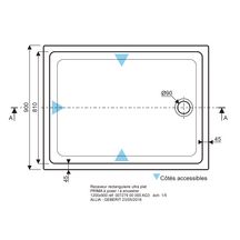 Receveur RENOVA AP 120 x 90 mm AGL blanc Réf 00727900000AG3