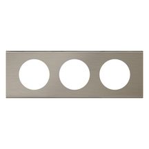 Plaque de finition Céliane Matières pour prise murale - horizontale - 3x2 modules - inox brossé