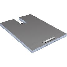 Receveur rectangulaire Plano Linea écoulement intégré linéaire polystyrène extrudé 1,2x0,9 m ép. 70 mm canal 30 cm 73736607