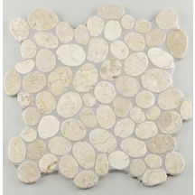 Mosaïque pierre naturelle antidérapante Pebble - marbre blanc - 30x30x1 cm