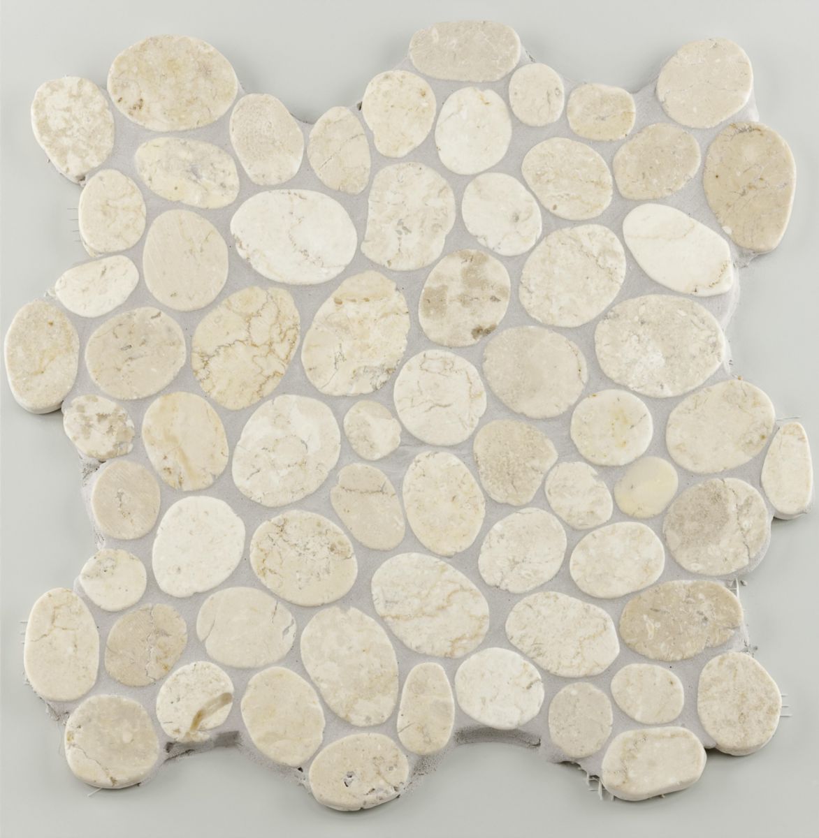 Mosaïque pierre naturelle antidérapante Pebble - marbre blanc - 30x30x1 cm