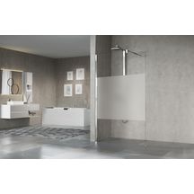 Paroi de douche GIADA H, 98 cm extensible jusqu'à 100 cm, fixe, réversible, en verre transparent et profilé silver Réf. GIADAH100-1B