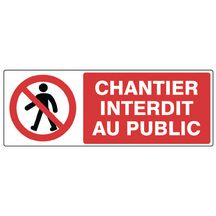 Panneau de signalisation "Chantier interdit au public" - 330x200 mm