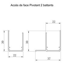 Paroi Alterna Concerto accès de face 2 portes battantes 70cm profilé blanc verre transparent