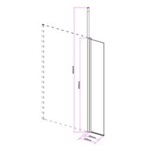 Porte mobile pour adaptation mat pour Paroi Alterna Concerto Walk 30 cm, finition transparent