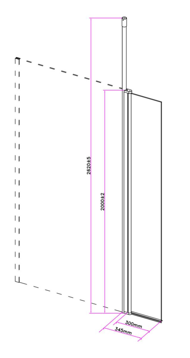 Porte mobile pour adaptation mat pour Paroi Alterna Concerto Walk 30 cm, finition transparent