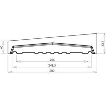 Chaperon de mur Optipose 1 pente - blanc cassé - 49x28x4/6,4 cm