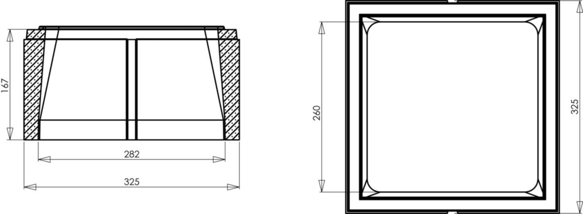 Elément de pilier lisse ton pierre 32.5 x 32.5 x 16,7 cm PL32P