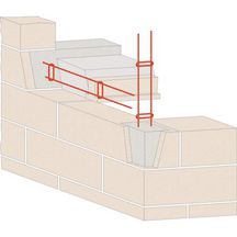 Armature de chaînage rampant zone 4 CHS24X10 - filants 2HA12 - épingles HA5 - L. 6 m - côtés 4x10 cm - espacement éléments transversaux 20 cm