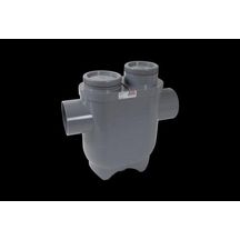 Siphon disconnecteur monobloc avec 2 tampons de visite avec bouchon PVC longueur 56mm diamètre 100mm Femelle femelle YDTB