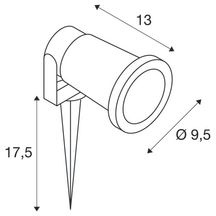 Lampe de sol Led Nautilus - 11W - culot GU10 - noir - Ø 95 mm