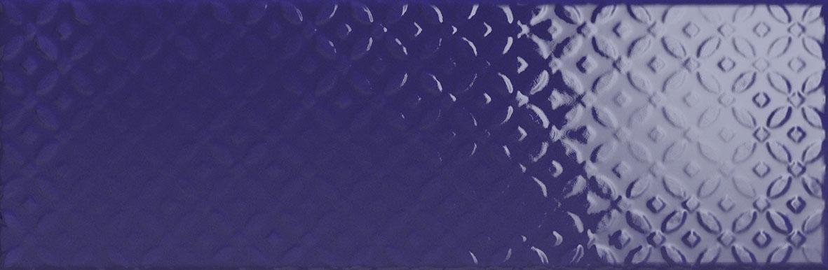 Faïence structurée Soho - décor mix bleu cobalt brillant - 10x30 cm