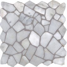 Mosaïque Crush - ton ice white - trame 30x30 cm - ép. 8 mm