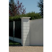 Élément de pilier lisse + joints verticaux - blanc cassé - 38x38x16,7 cm