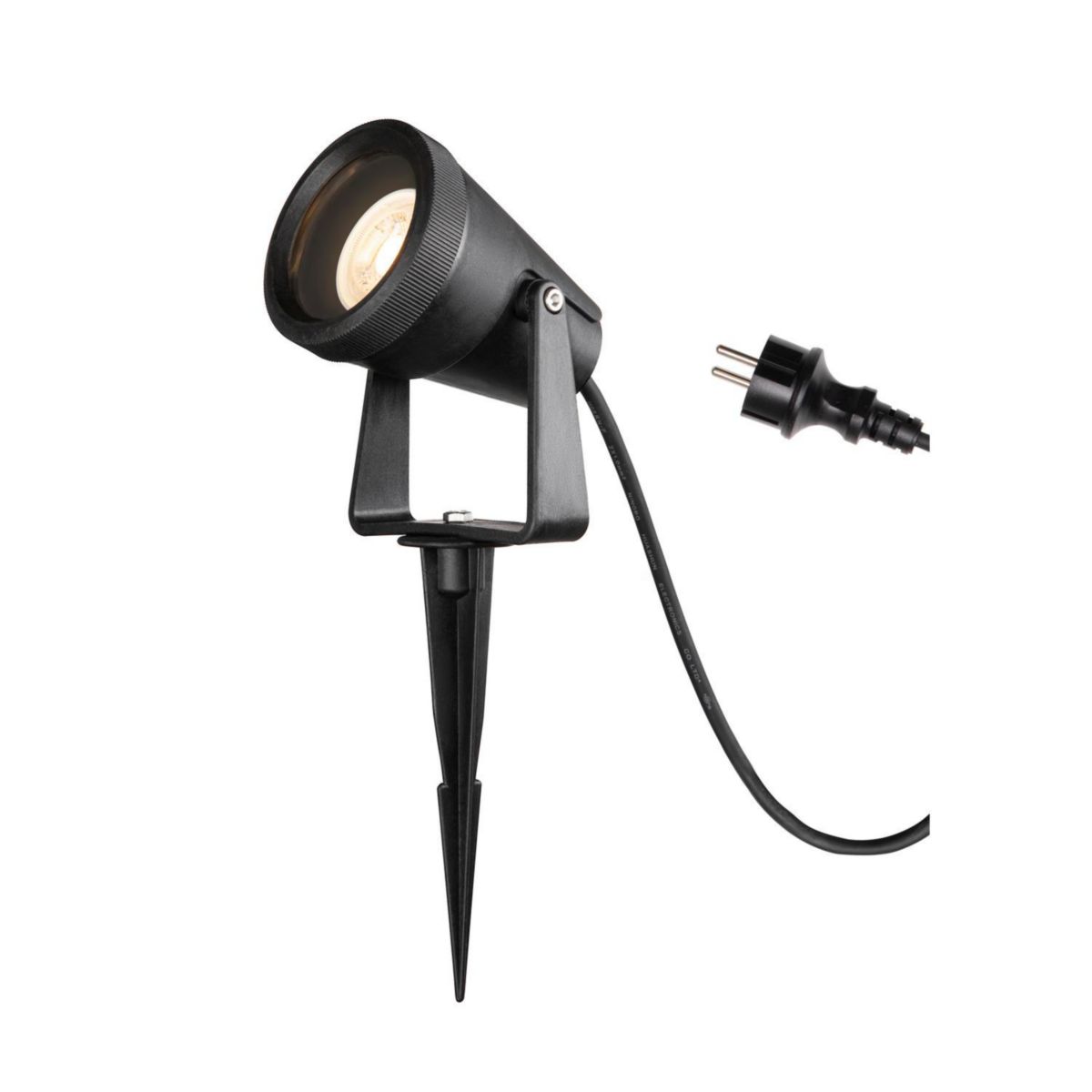 Spot d'extérieur Led sur piquet Samrina - GU10 - QPAR51 - 7 W - IP65 - IK04 - orientable - plastique recyclé - noir Réf. 1004757