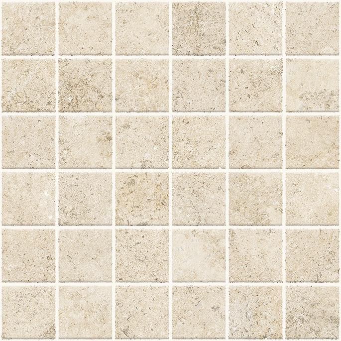 Mosaïque su rete grès cérame Glam - beige naturale rectifié - 30x30 cm