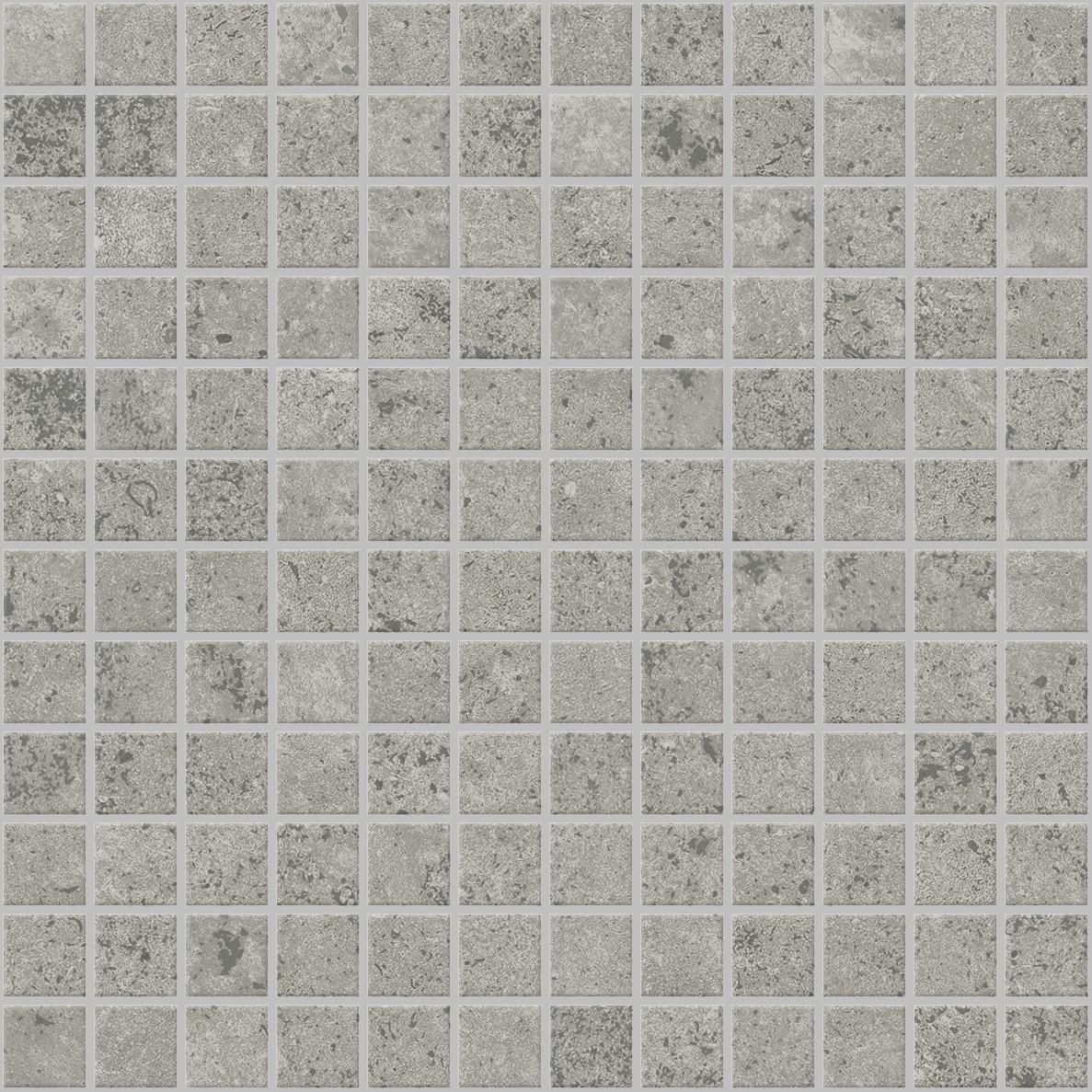 Mosaïque su foglio grès cérame Glam - grigio naturale rectifié antidérapant - 30x30 cm