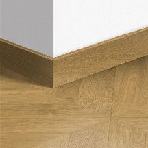 Plinthe parquet pour sol stratifié - bord droit - chevron chêne naturel - 14x77x2400 mm