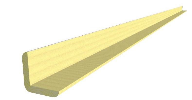 Baguette d'angle arrondie - samba - 30x30 mm - section réelle 27x27 mm - L. 2400 mm