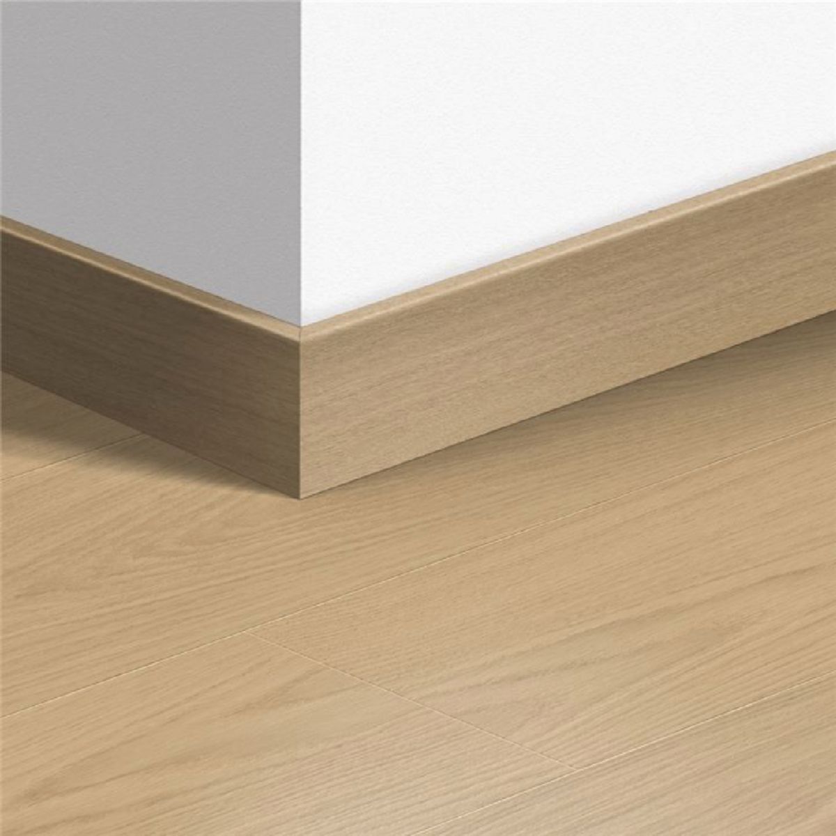 Plinthe parquet pour sol stratifié - bord droit - chêne verni beige - 14x77x2400 mm