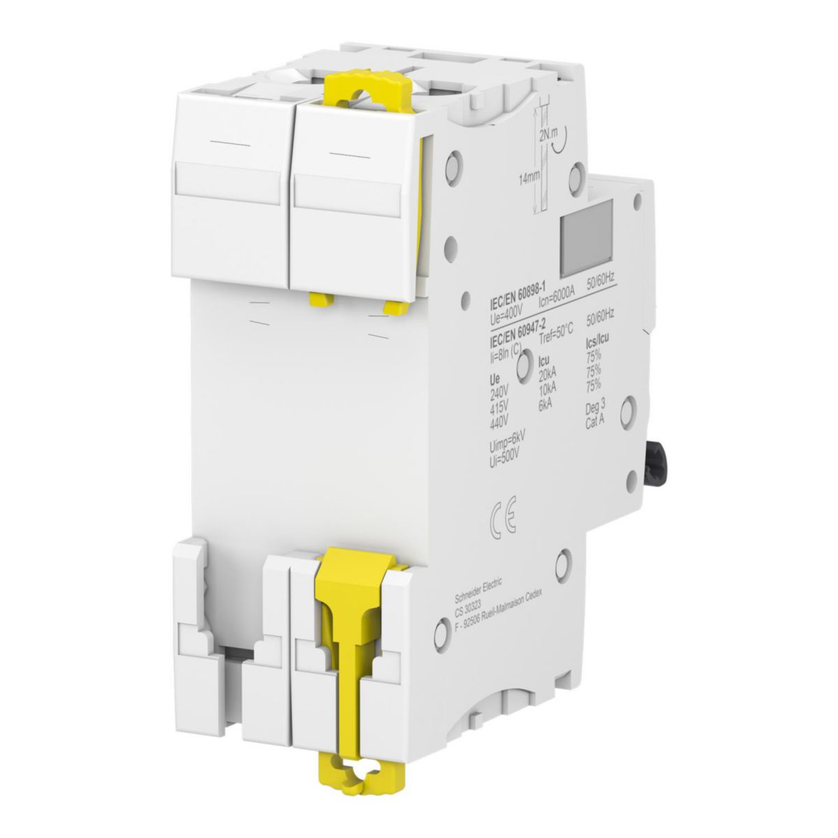 Disjoncteur Acti9 iC60N - 2 pôles - courbe C - 16 A