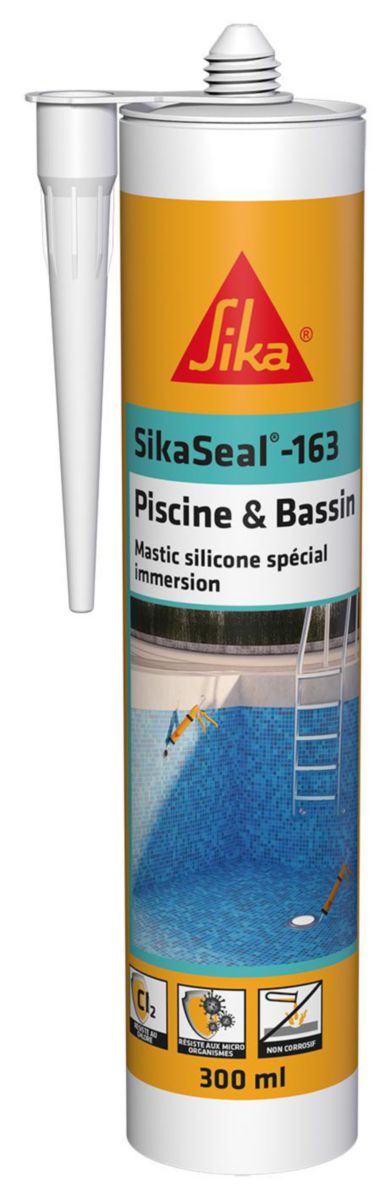 Sikaseal 163 silicone piscine et bassin - gris cartouche 300ml Réf. 736772