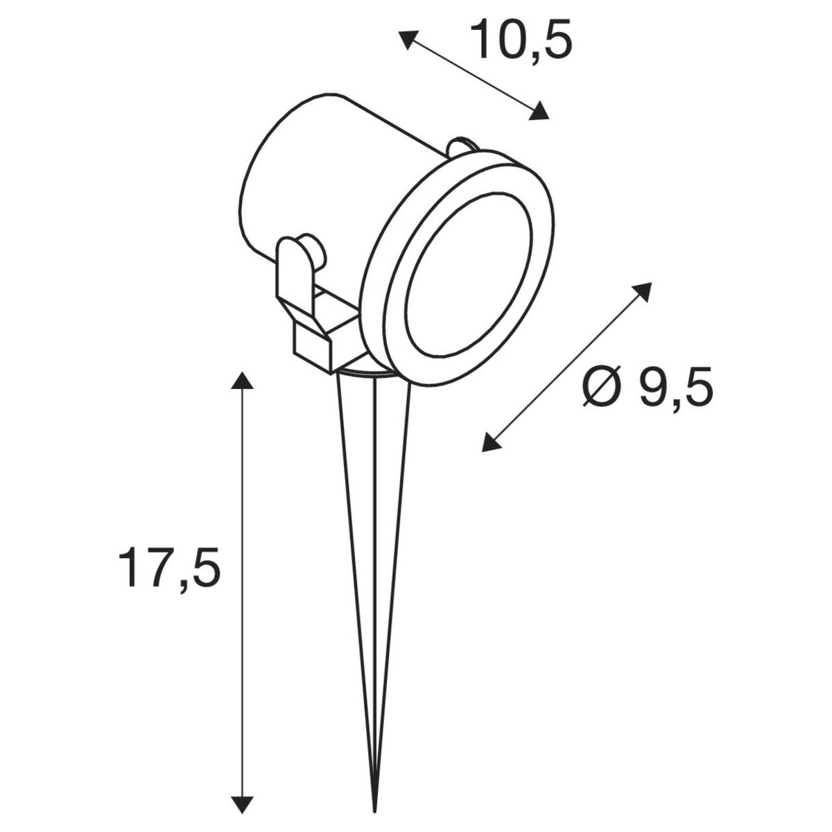 Lampe de sol Led Nautilus - 25W - culot GU10 - inox - Ø 95 mm