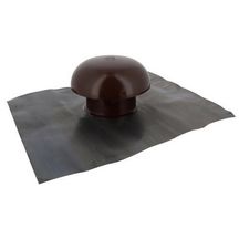 Chapeau de ventilation à collerette d'étanchéité CDT10 - PVC marron - Ø 100 mm - collerette 400x330 mm